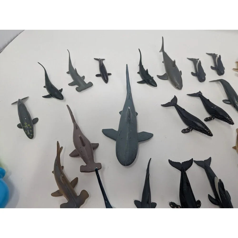 Lot of 72 Ocean Sea Animal Figures Sharks Whales Rays PVC Toy Bulk Bundle